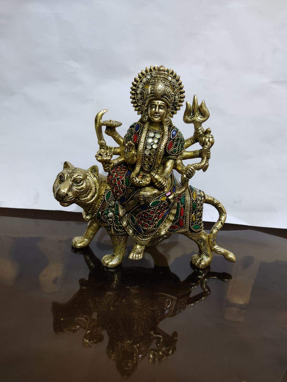 Ambe Maa Brass Idol/Shri Vaishno Devi Idol/Sherawali MATA Idol/Durga MATA Brass Idol/Durga MATA Puja Idol