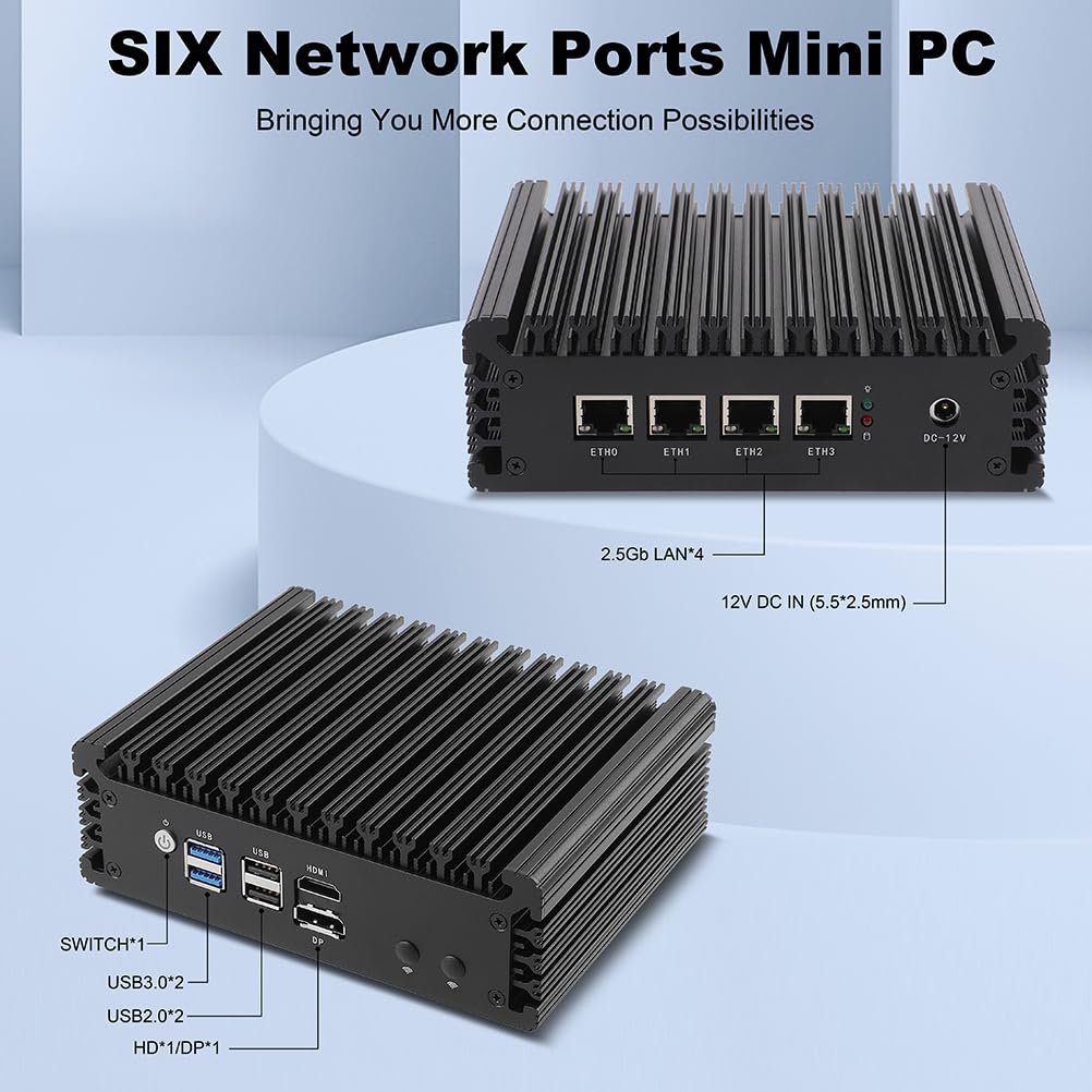 KETUOPU Mini PC Router Firewall Intel N100 up to 3.4GHz, K100L4 8G