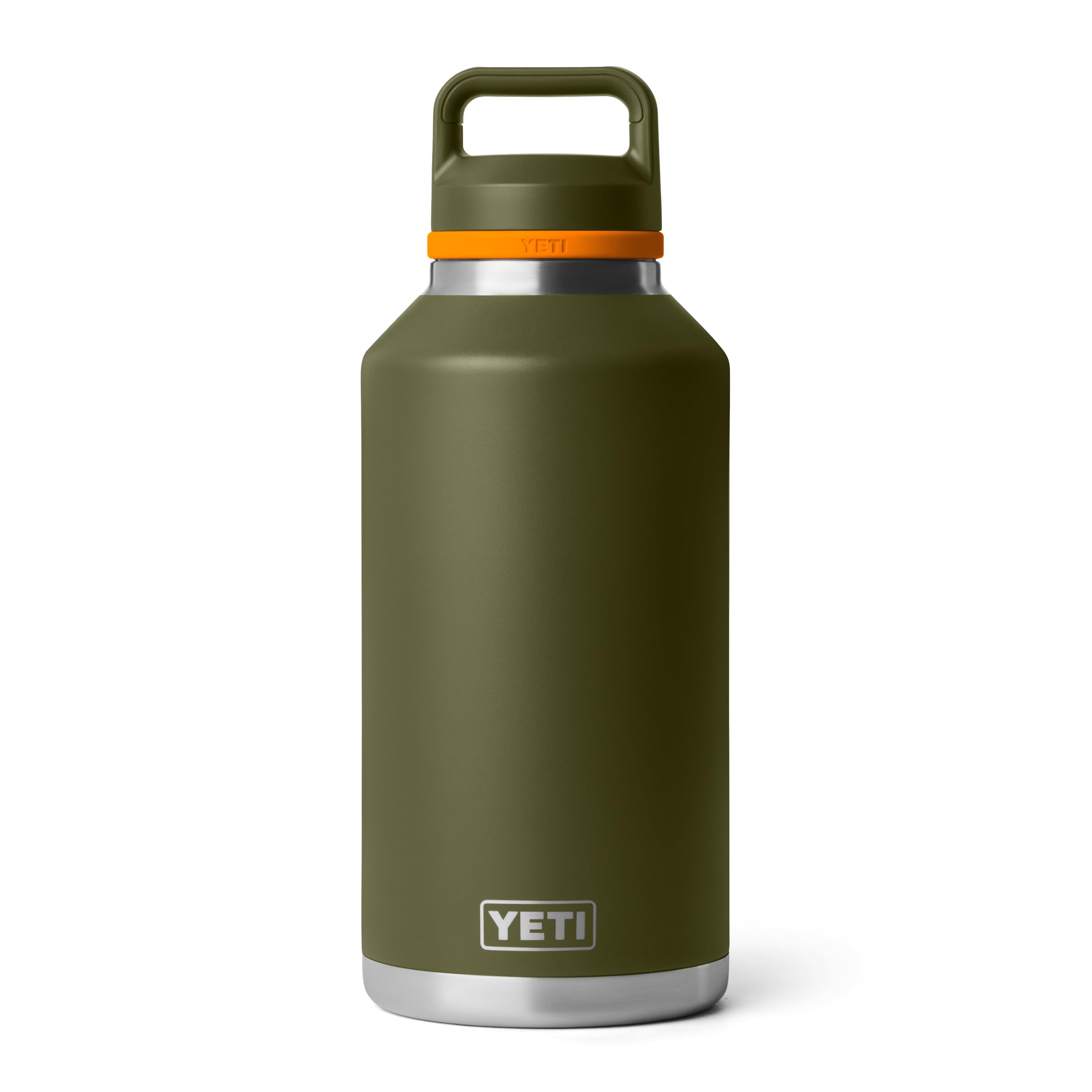 YETI Rambler 64 oz Bottle with Chug Cap, Olive/King Crab Orange | Vacuum Insulated, Leakproof, Stainless Steel Water Bottle