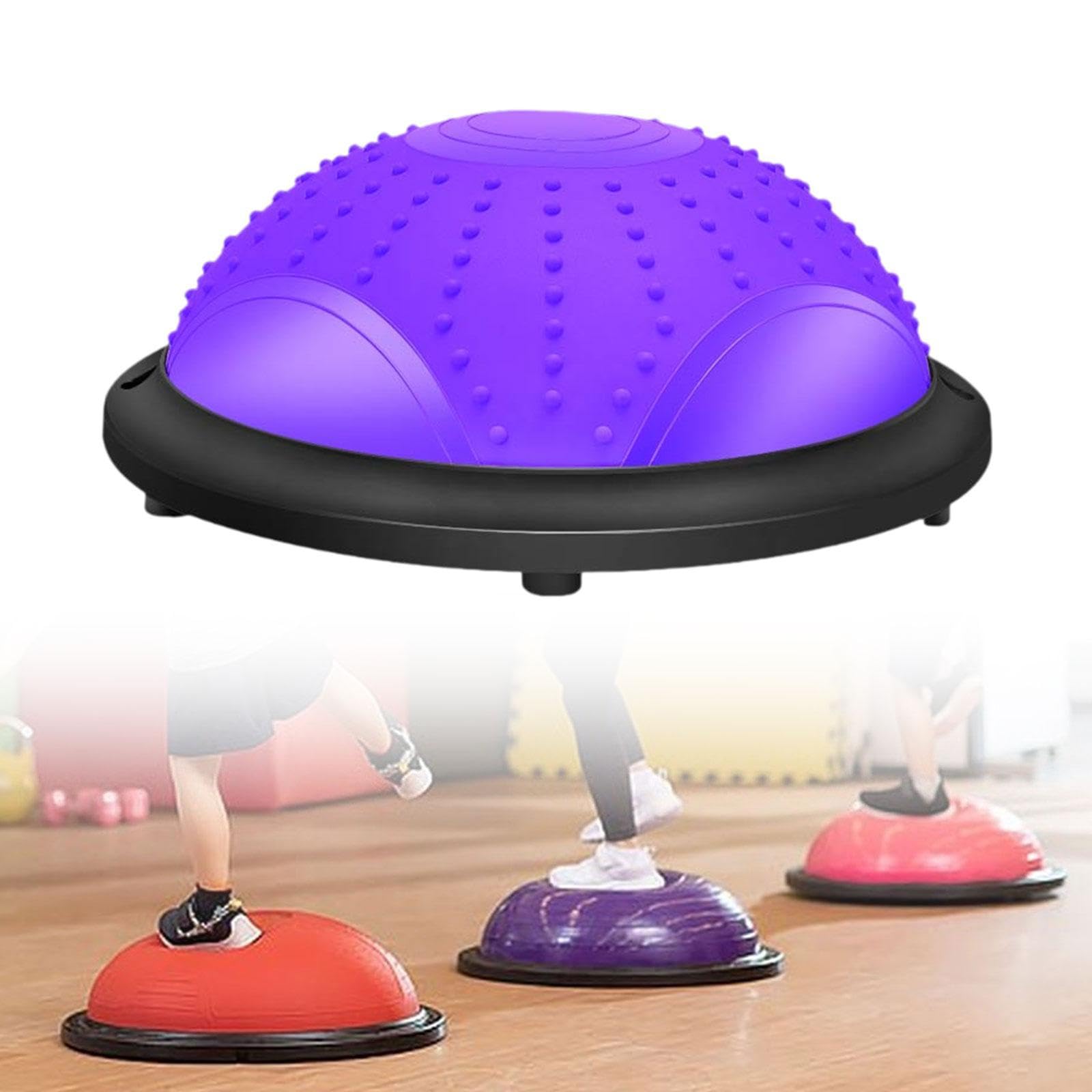 Balance Ball Semicerchio Pilates Fitness Ball Dispositivo di Allenamento con Materiale in PVC E PP Antiscivolo per Un Uso Versatile a Casa, Viola