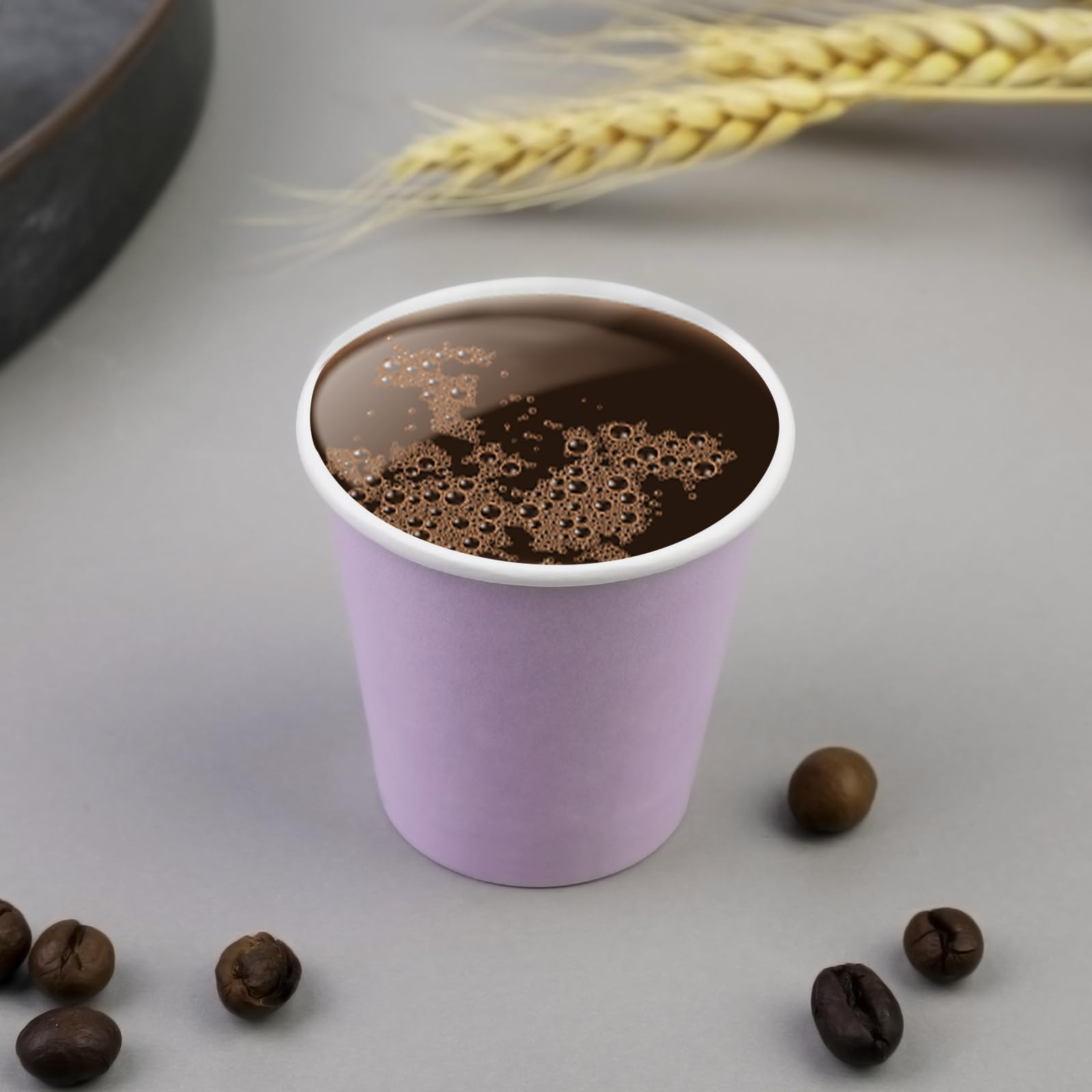 Fioletowe papierowe kubki do płukania ust, jednorazowe kubki łazienkowe, małe papierowe kubki 85 ml, idealne do łazienki, supermarketu, na przyjęcie urodzinowe, piknik i grilla, 300 szt