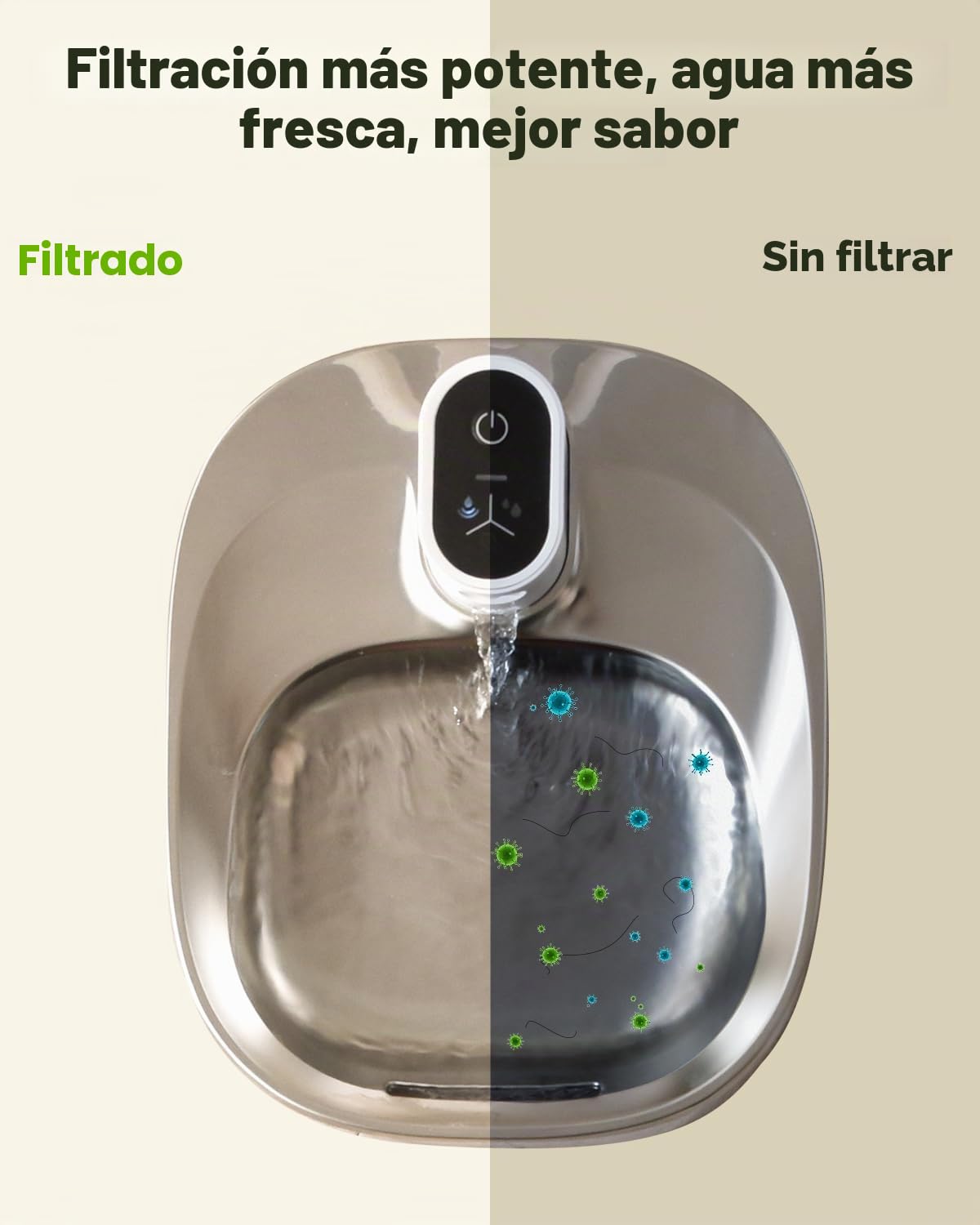 8 Pack Filtros para APETDOLA 4L Fuente Inalámbrica para Gatos de Acero Inoxidable con Filtración Múltiple, Filtro de Bebedero Gatos y Perros con Batería y Sensor de Movimiento