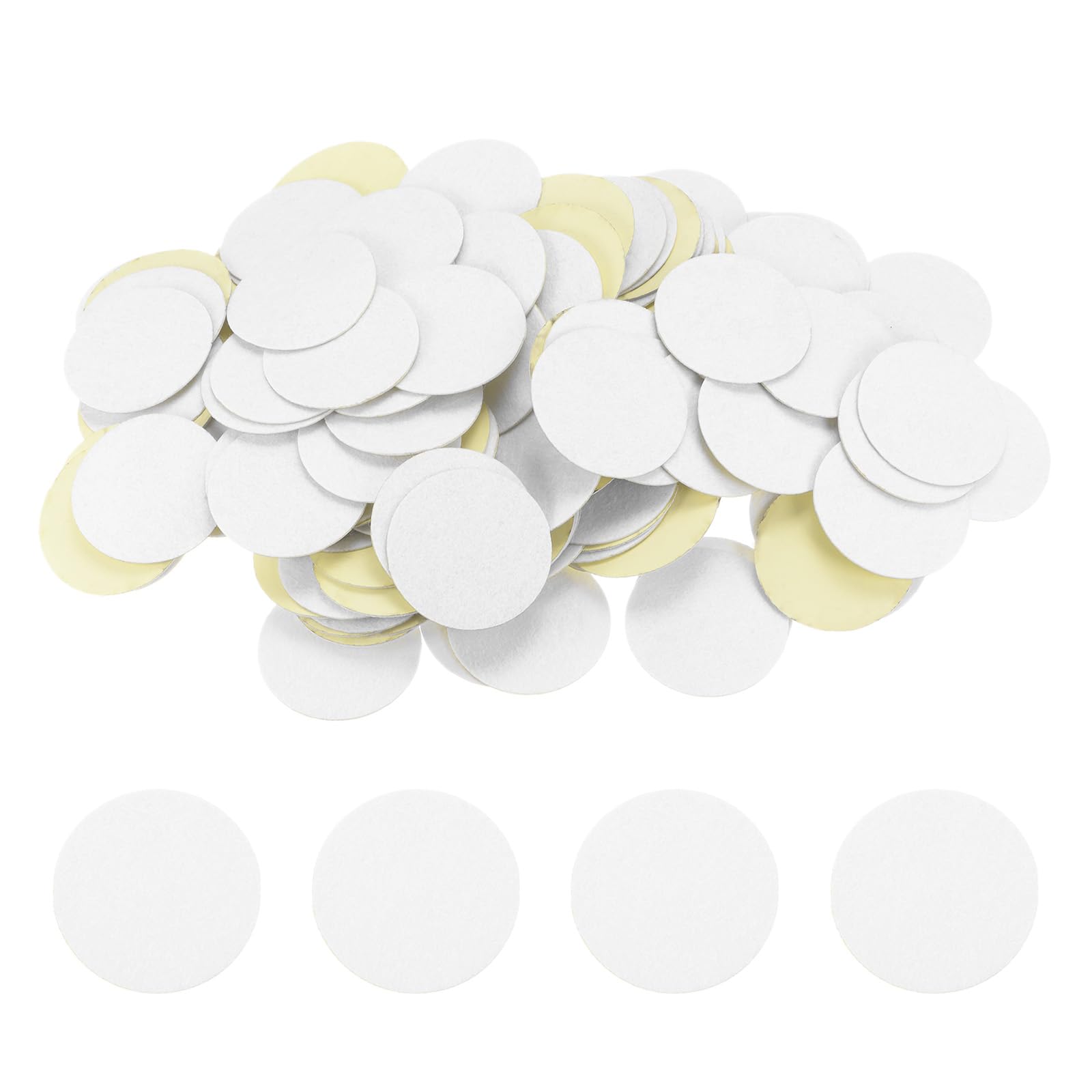 HARFINGTON 200 Pre-Cut Felt Circles, 45mm, Non-Woven Fabric for DIY Craft Projects, White