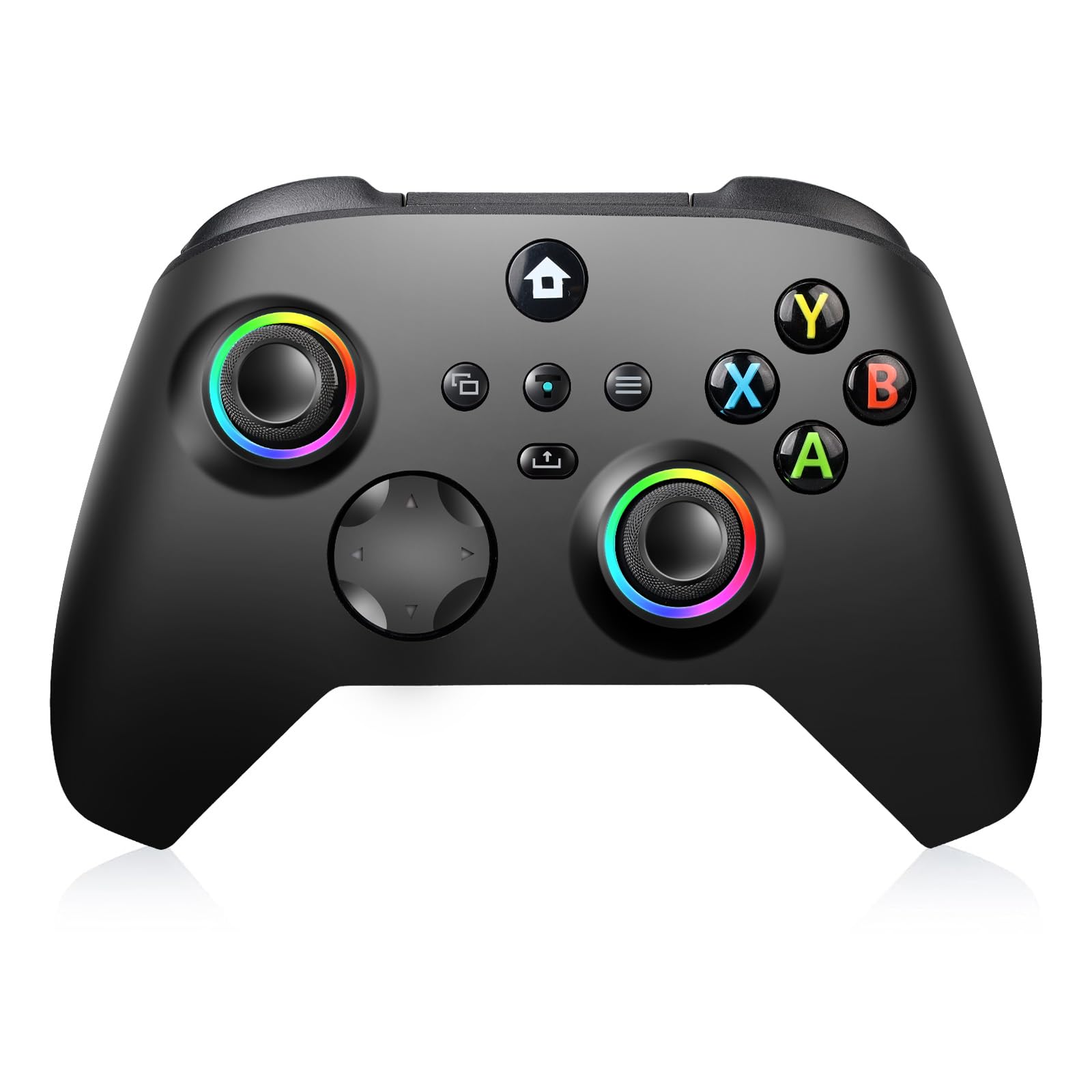 vaomon Wireless Controller Compatible With Xbox One, Xbox Series X/S, Xbox One X/S, PC, With RGB LED Light, Mappable Buttons, 3.5mm Headphone Jack, With 2.4GHZ Wireless Adapter Gamepad Dark Black
