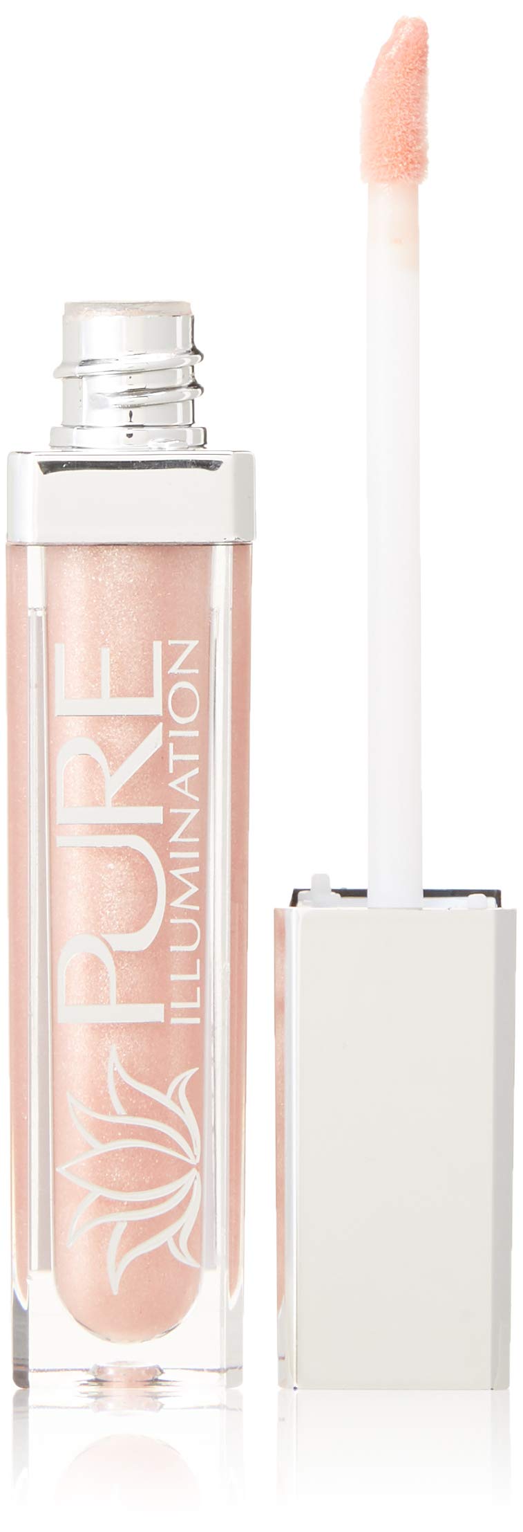 Pure Cosmetics Pure Illumination Natural Hydrating Lip Gloss Push Button Light Up with Mirror - Nude Beach, 0.30 fl. oz