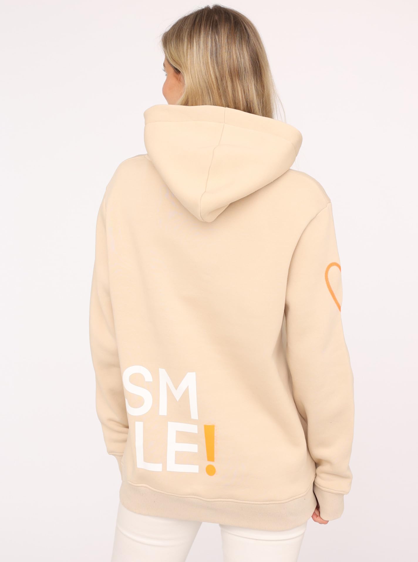 Zwillingsherz Damen Hoodie mit Kapuze – Kuscheliger Oversize Kapuzenpullover – Weicher Sweatshirt Pullover für Frauen Aufdruck – Stylischer Look für Frühling, Herbst & Winter – Loungewear Mode Smile