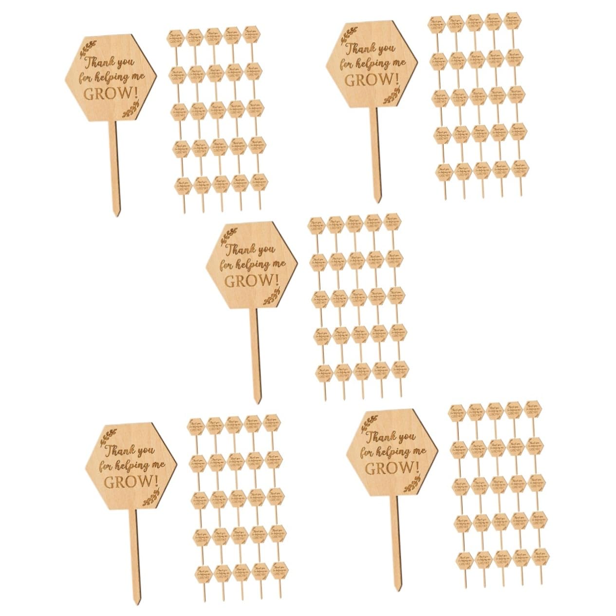 HEMOTON 5 Sätze Holzetikett Gartenmarkierung Hängenden Pflanzenetiketten Etiketten Für Gärtnereien Hinterhof Outdoor- Schild Zum Aufhängen Für Den Garten Blumenanhänger 40 Stück * 5