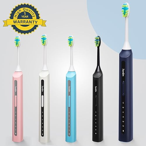 Miniatura 7 de 7AM2M Cepillo de dientes eléctrico sónico, cepillos de dientes recargables de alta potencia, con 8 cabezales de cepillo para adultos y niños, 15