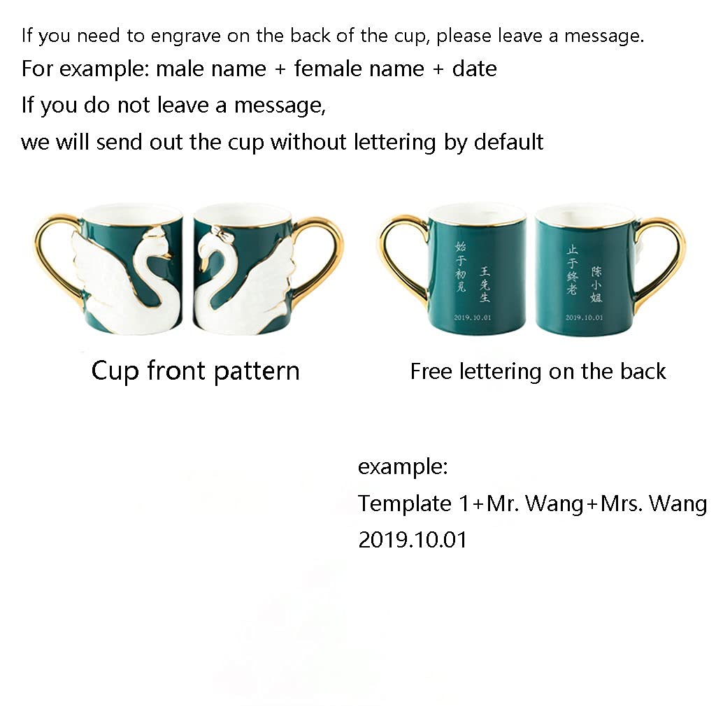 Tasse Becher Kaffeetasse, Paar Tasse Swan Pair Becher Keramik Kaffeetasse Mit Löffel Und Untertasse Porzellan Teetasse Cups Espresso for Zuhause Und Büro Kaffeetassen