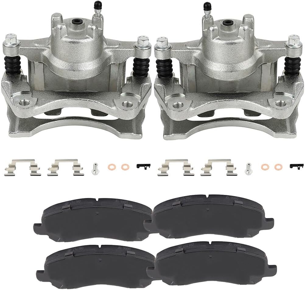 AINTIER Automotive Replacement Brake Kits Silvery Front 2 Brake Calipers & 4 Pads Fit For Chrysler 200 2011-2014,For Chrysler Sebring 2007-2010,For Dodge Avenger 2008-2014