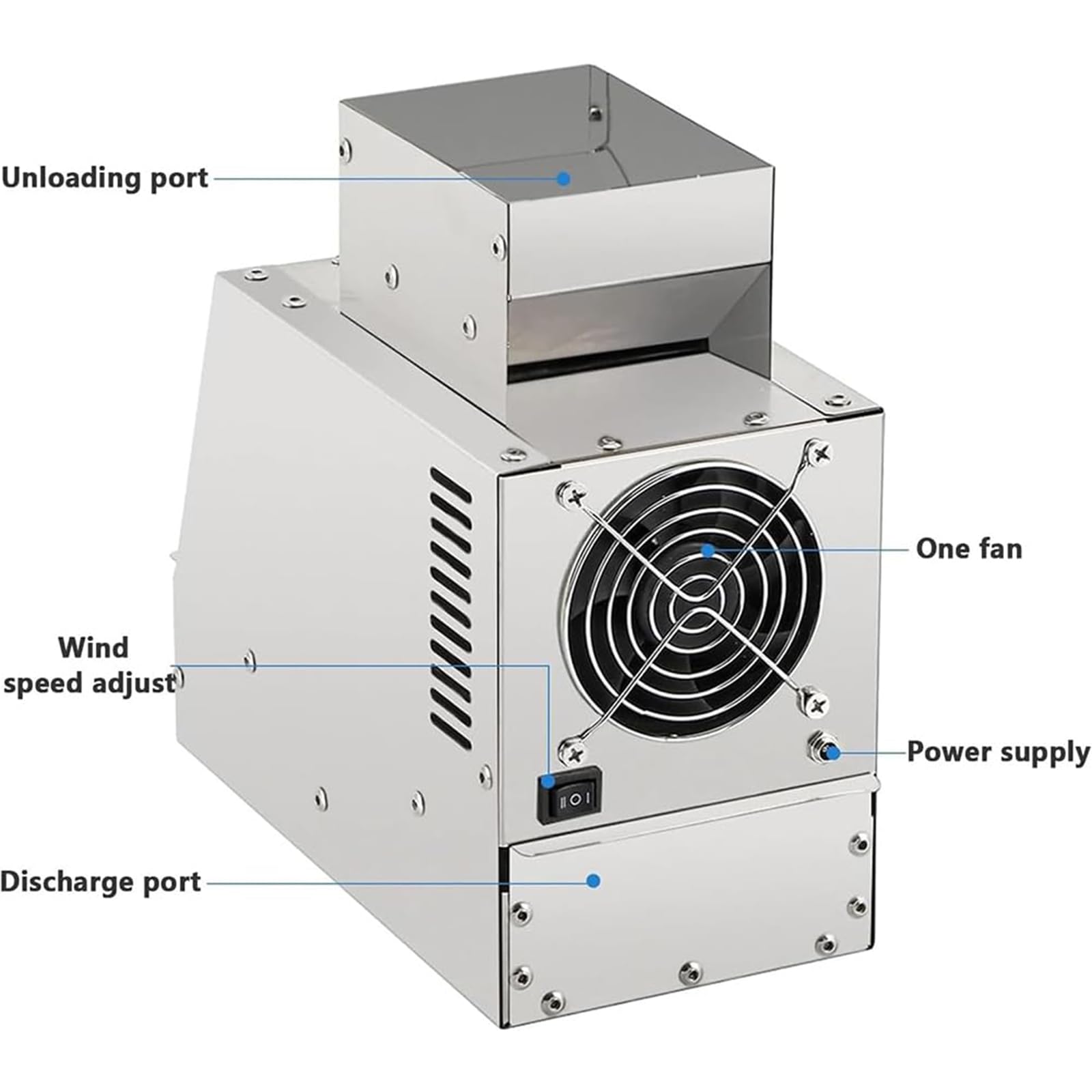 Macchina Elettrica Per La Ventilazione Dei Cereali, Separatore Di Bucce Per Mangime Per Uccelli Con Ventola A Velocità Regolabile, Capacità Di 30–40 kg/h, Macchina Per La Pulizia E La Cerni Dual-Fans