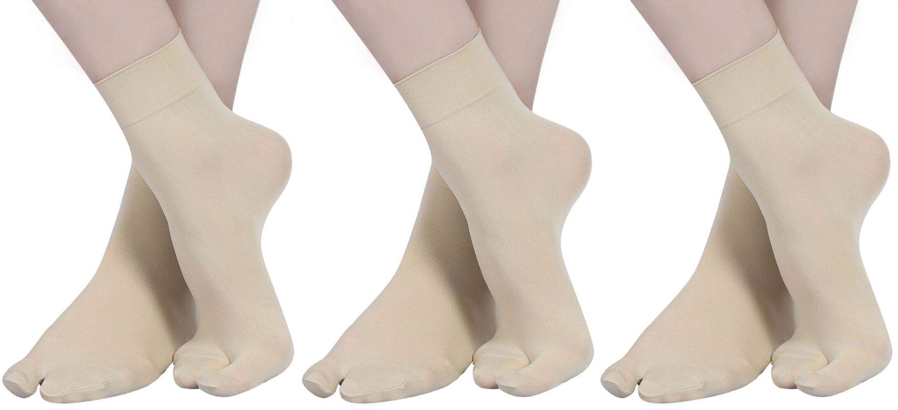 N2S NEXT2SKINLadies Ankle Length Opaque Thumb Socks - Skin (Pack of 3 pairs)