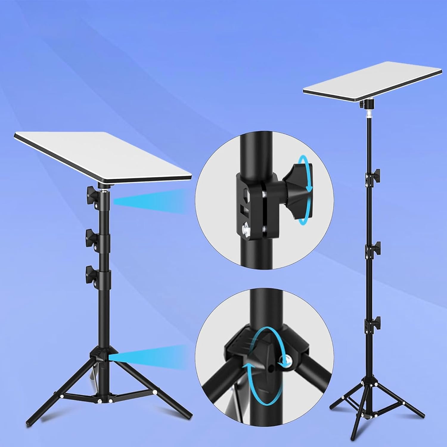 WALFRONT Rectangular Satellite Tripod Stand Adjustable Mini Tripod Stand Mount Aluminum Alloy with Pipe Adapter for Mini Roof Camping RV Travel Courtyard