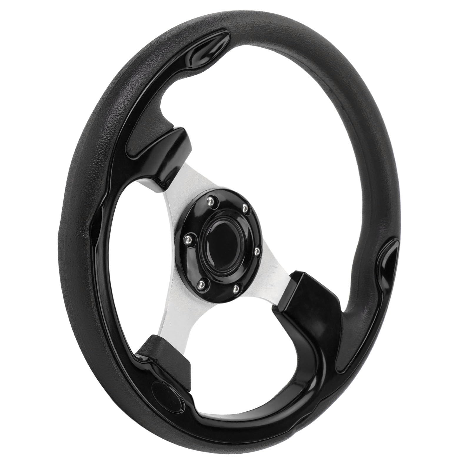 Volante de 13 Pulgadas, Estilo de Carreras Universal PU Aluminio Agarre Coche Volante con Tornillos y Llave para 6 Agujero Adaptador, Especificaciones de Instalación Incluidas