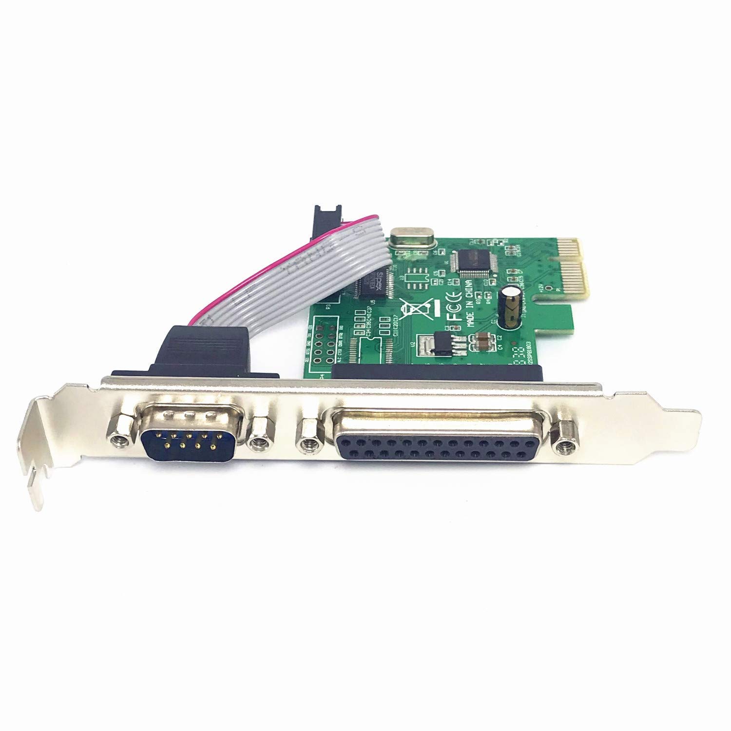 MakWorld PCI-E Combo Serial Parallel Expansion Card PCI Express to Printer LPT Port RS232 Com Port Adapter IEEE 1284 Controller Card for Desktop PC-image-1