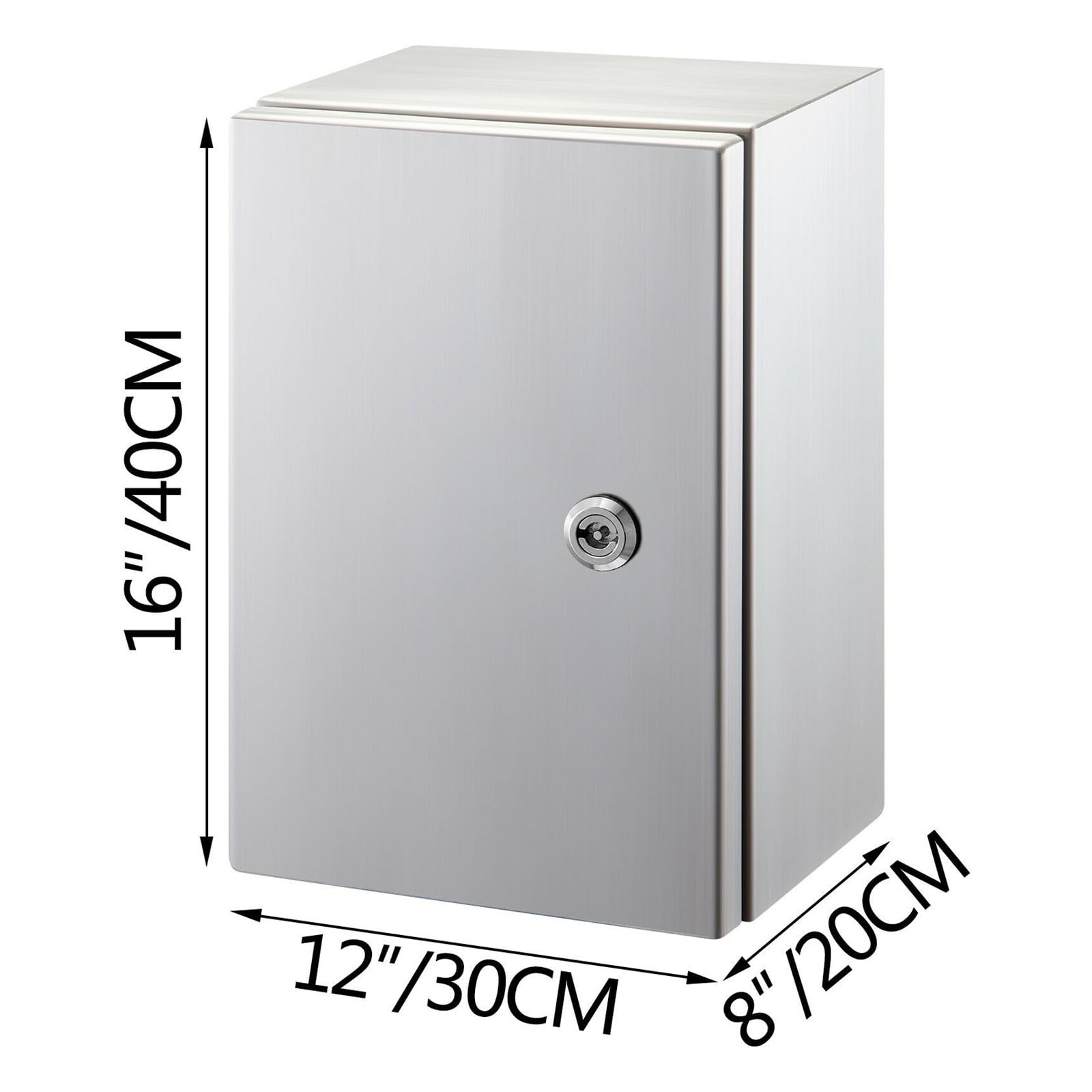 Obudowa elektryczna ze stali nierdzewnej 304, pogrubiona, z blokadą przeciwpyłową, IP65, wodoodporna, do ochrony obwodów wewnętrznych i zewnętrznych(16 x 16 x 8 in)