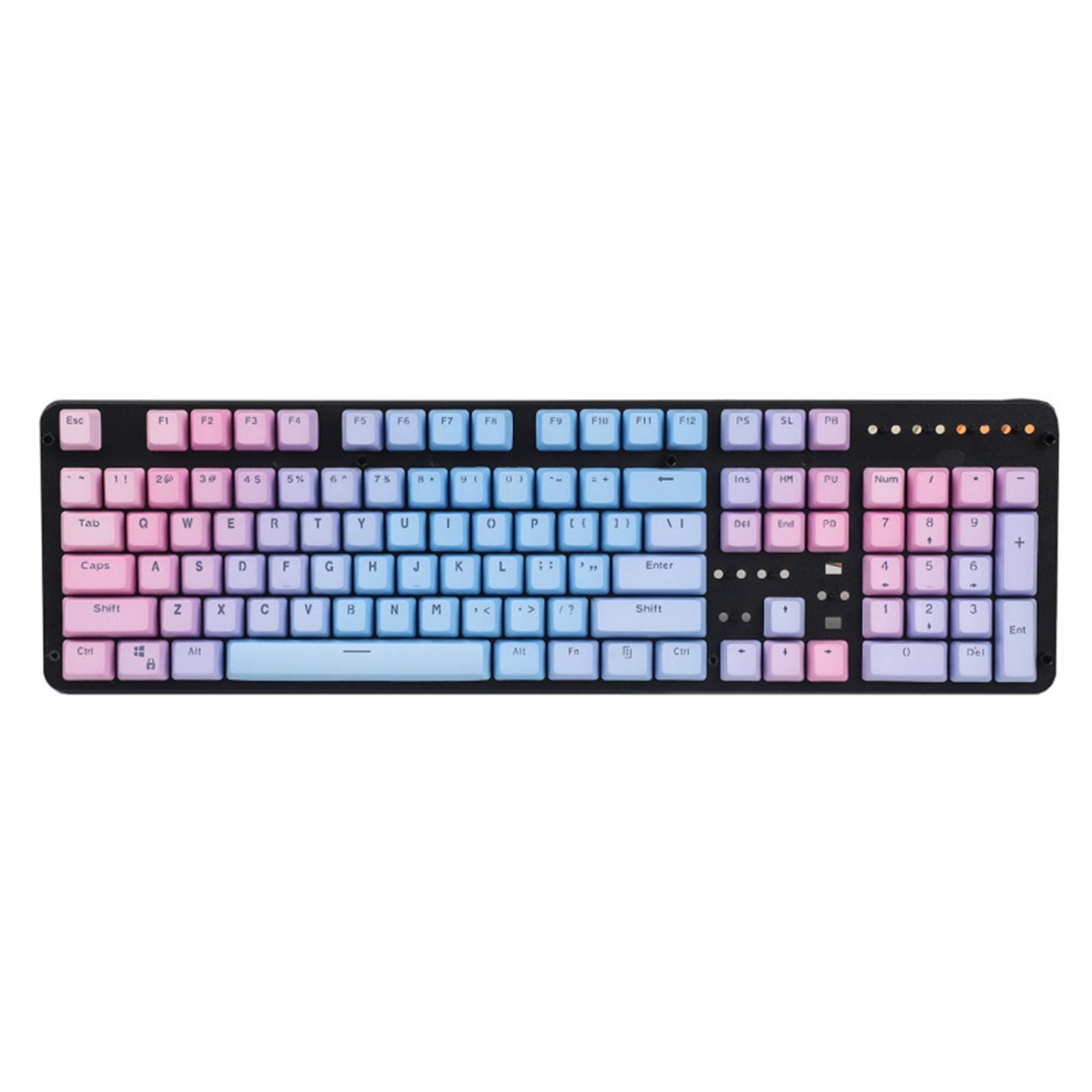 Keycaps 104 Keycaps Dyed PBT Shine Rainbow Keycap Set Suitable for Mechanical Keyboard (Color : Sunsent Gradient)