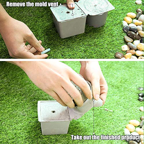 Concrete Silicone Mold for Flower Pots, Mini Pots Mold for Plants Square and Round Shape, 2 Pack