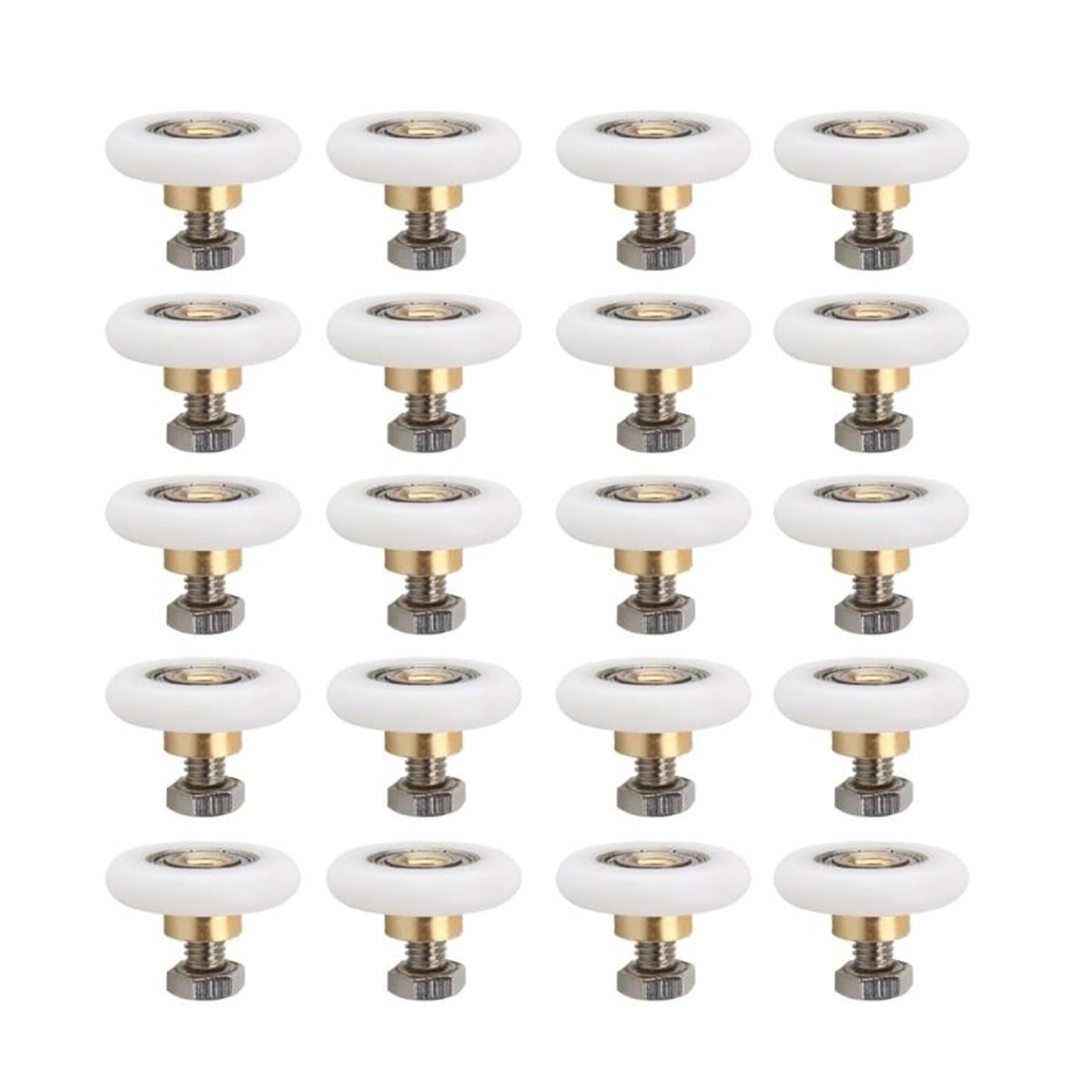 Vnakrny Diameter 27Mm Shower Door Rollers 8Pcs Nylon Copper Round Hanging Roller Hardware