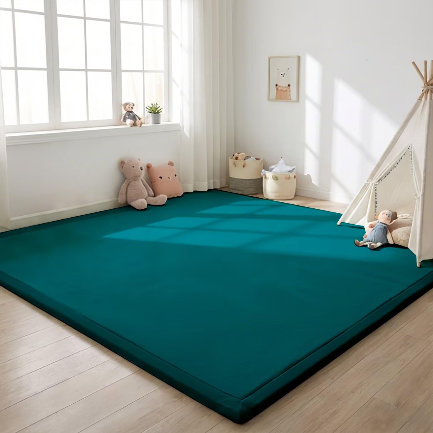 SETHEPACE Baby Play Mat, 2CM Thick Play Mats for Floor (Blue, 180x180CM) — image 1