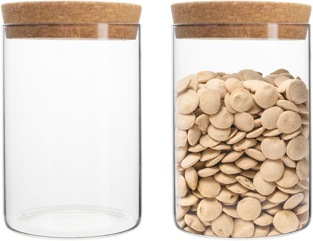 Borosilicate Glass Storage jar, with cork Lid 21oz Airtight