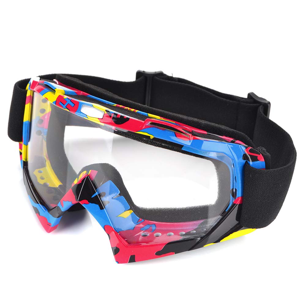 Gogles de moto Verres Couleur à coupe-vent Colorgle VTT hors route Dirt Vélo Poussière Vike Verres anti-vent MX Lunettes MX