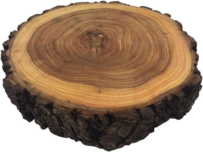 Crazy Clearance 11inches-13Inches Dia x2Inches Thickness Elmwood Wooden bark Cake Stand Excellent for Wedding Centerpiece, DIY Projects, Table Chargers, or Country Decor