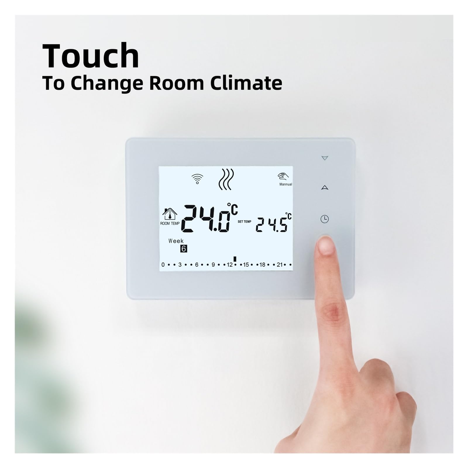Termostato Intelligente, Regolatore di Temperatura programmabile Touch Screen termostato Wireless for Riscaldamento Ambiente con Caldaia a Gas e attuatore