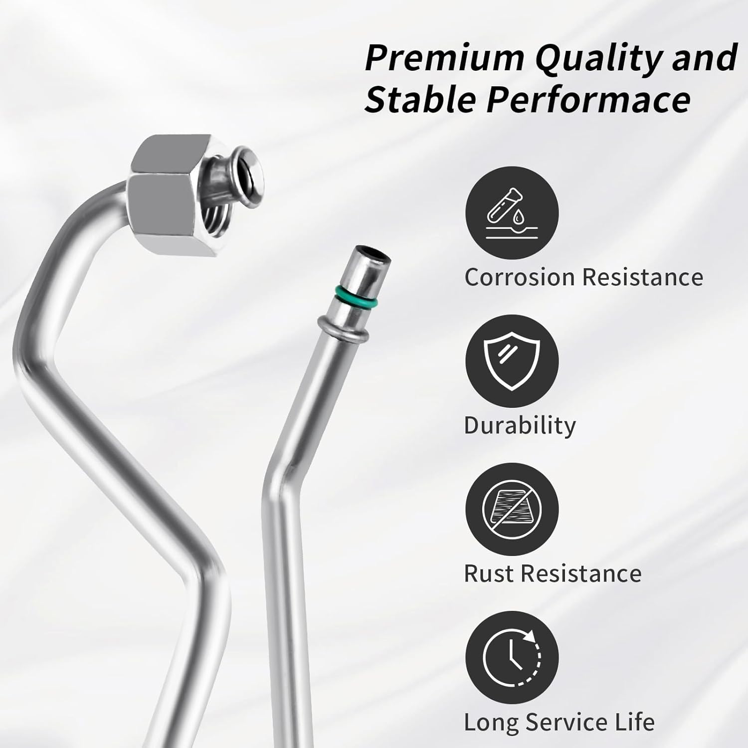 MuHize Power Steering Line Kit - Direct Fit for Chevrolet Escalade/GMC Yukon 2007-2014 | Aluminum Rack & Pinion Transfer Lines Replace #15254059, 15254058 | Leak-Proof OEM Design