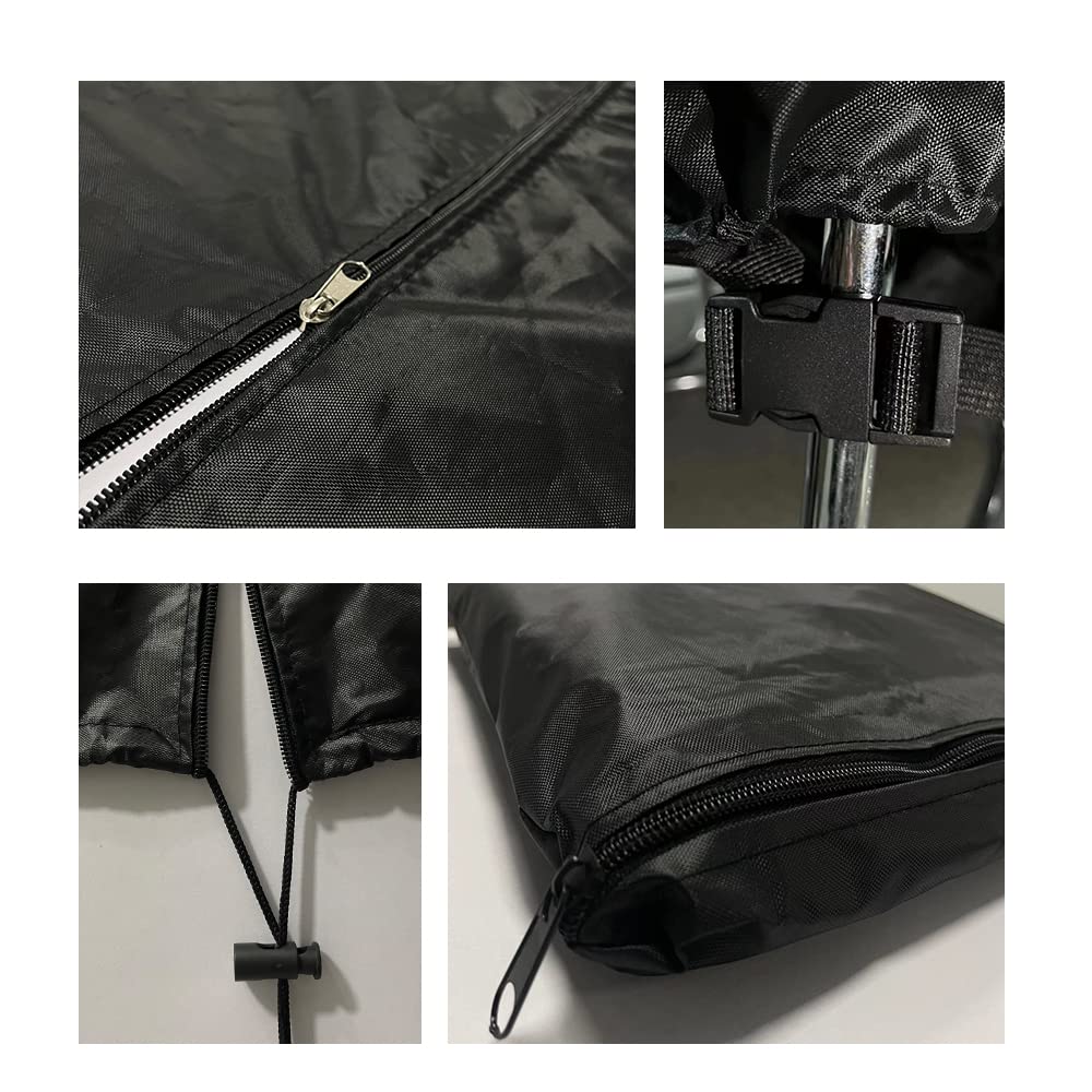 Housse De Protection Pour Chaise œuf Double - Imperméable Polyester, 230x200cm - Pour Meuble Extérieur Rotin, Noir/gris - 4