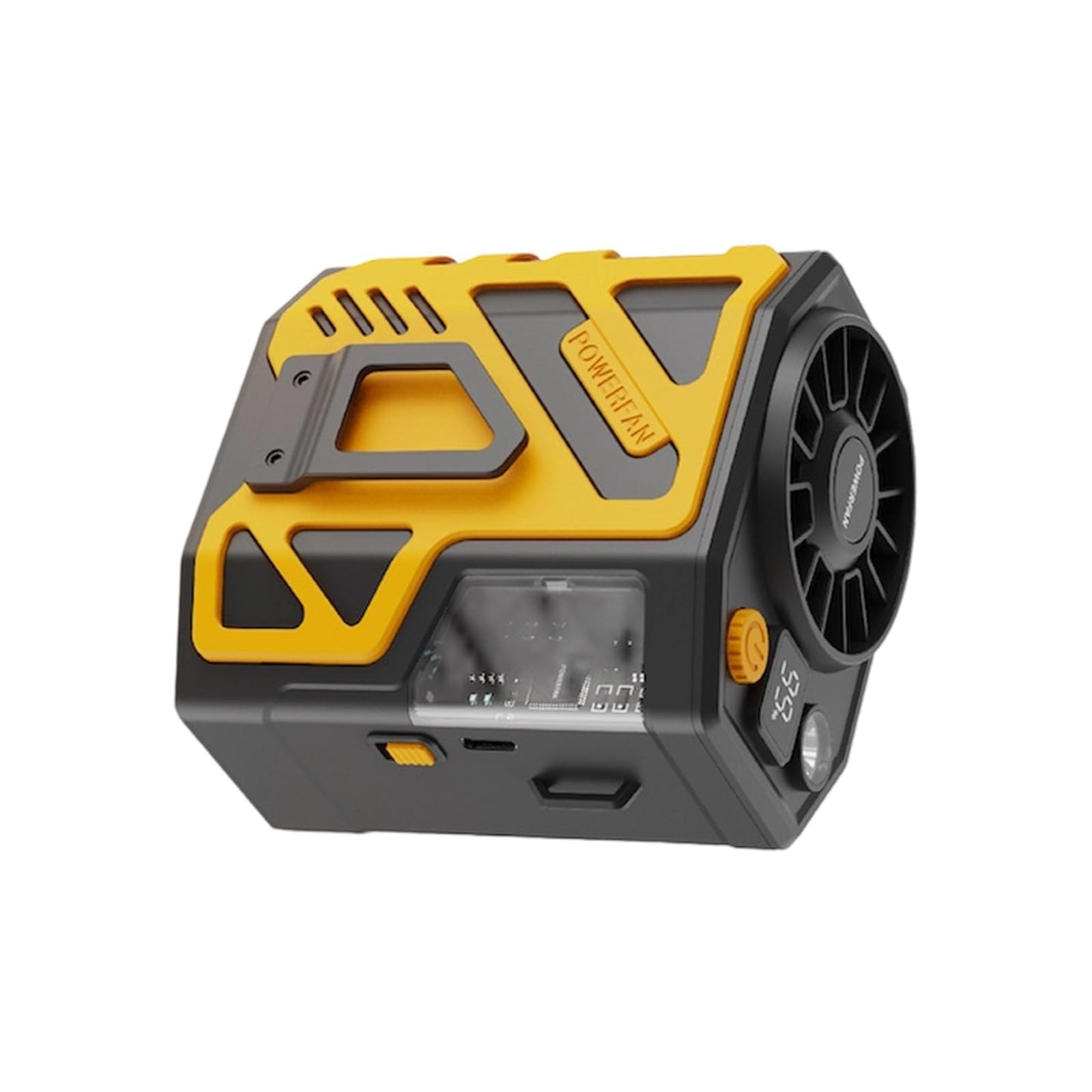 Uqezagpa Yellow Wearable Belt Fan Portable Clip Fan 6000Mah Travel Abs Texture Waist Suitable For Outdoor Camping And Travel Abs Waist Clip Cooling