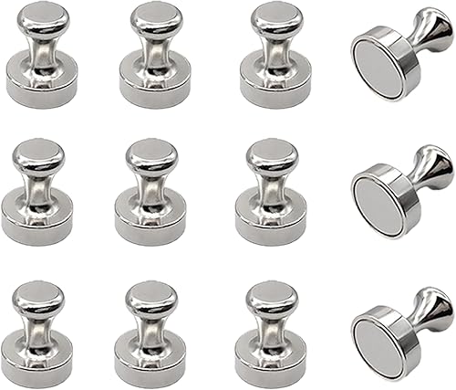 LAMBOCK Pushpin Imán de neodimio y placa de metal 6 imanes pequeños y fuertes para nevera y placa de metal adhesiva para teléfono, pizarra