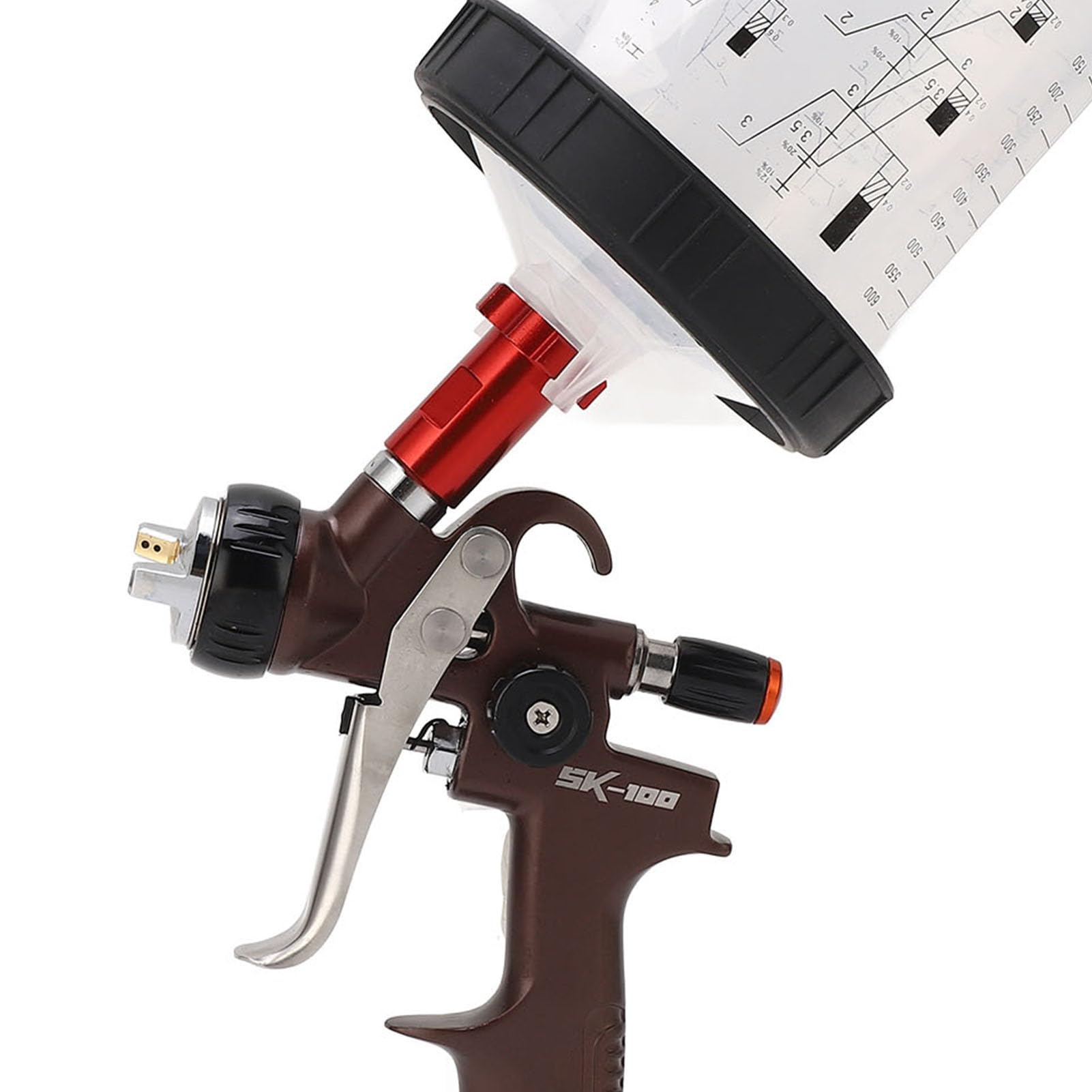 Pistola per Verniciatura, Pistola a Spruzzo Ad Aria con Finitura Uniforme Professionale Kit Premium Resistente all'usura in Alluminio Forgiato in un Unico Pezzo per Auto