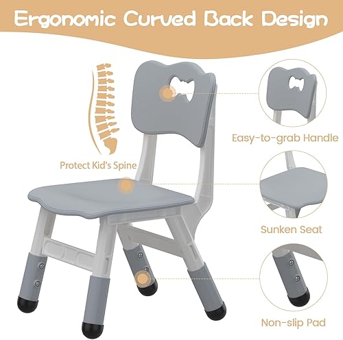 Miniatura 5 de GAOMON Kids Chair, 3 Level Height Adjustable Kid Chair, Plastic Toddler Chairs for Children Boys Girls Age 2-6, Suitable for Home Family Classroom