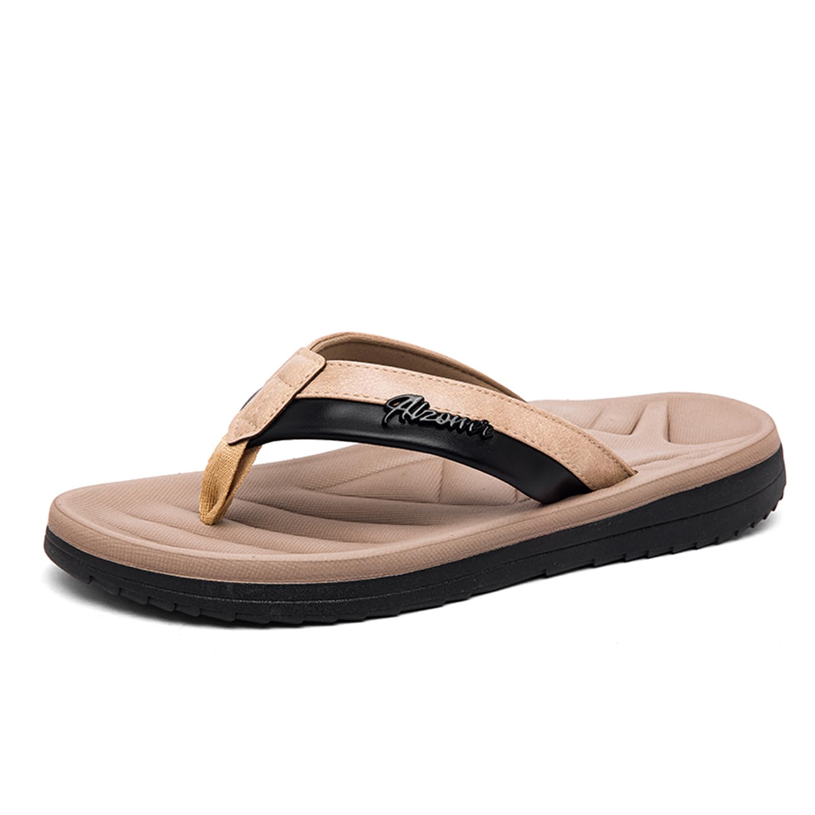 Harxxitd Men's Flip Flop with Arch Support Comfort Beach Thong Sandals Lightweight Non Slip Sole Durable Walking Summer Or...