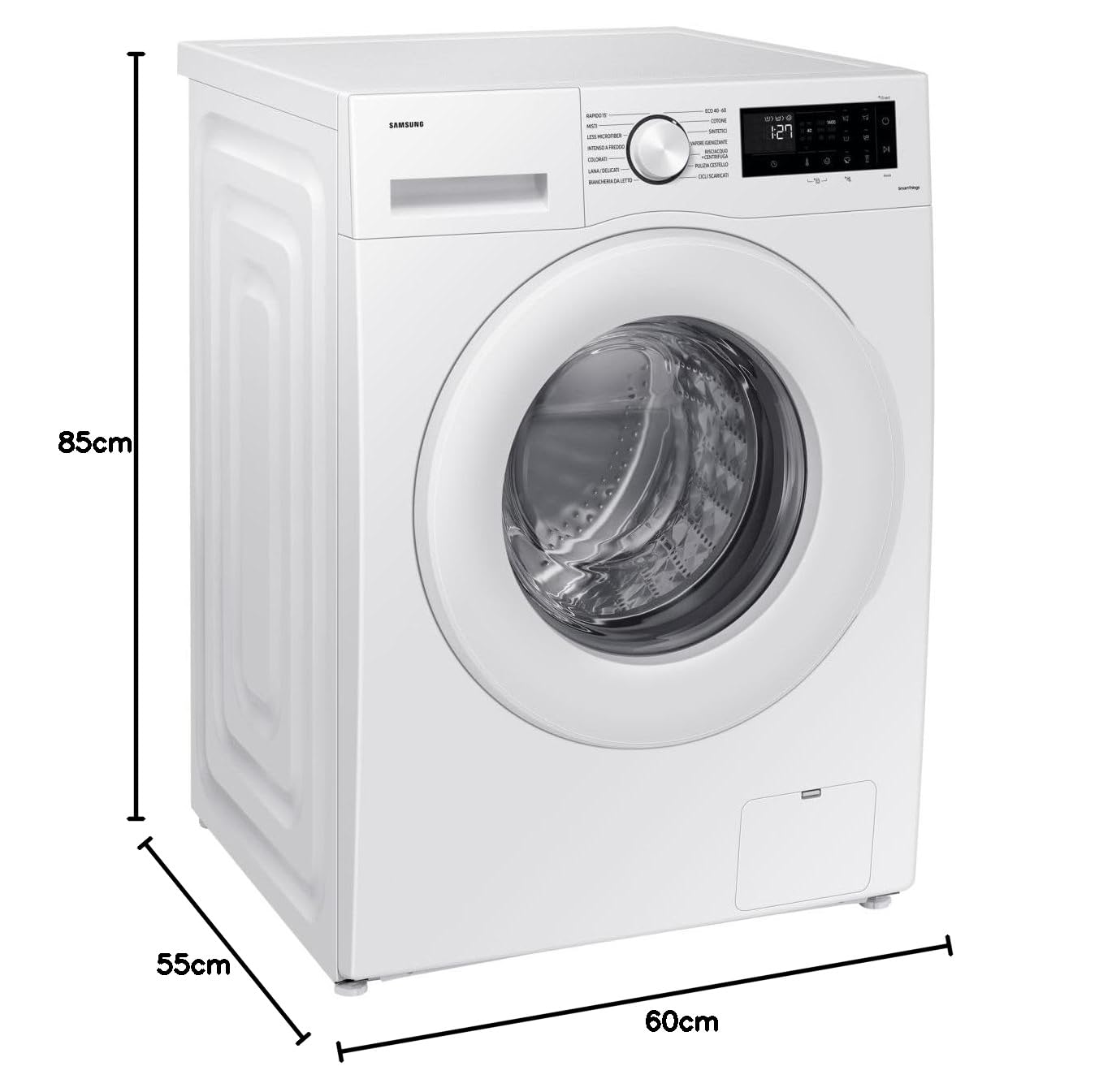 Samsung Lavadora Crystal Clean WW90CGC04DTEET de instalación gratuita, 9 kg, WiFi, Ecobubble, vapor, carga frontal, 60 x 85 x 55 cm