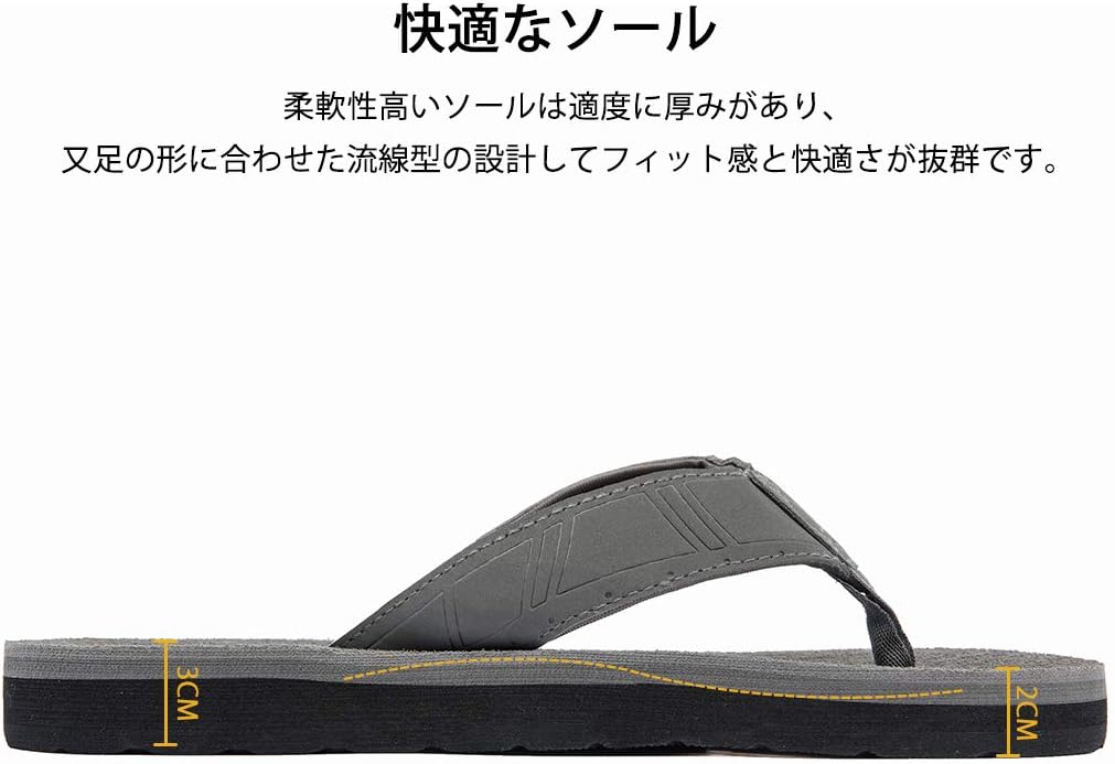 [deenor] ビーチサンダル メンズ ビーサン 痛くない 島ぞうり 軽量 滑り止め スリッパ 柔らかい おしゃれ ベランダサンダル 室内/外履き