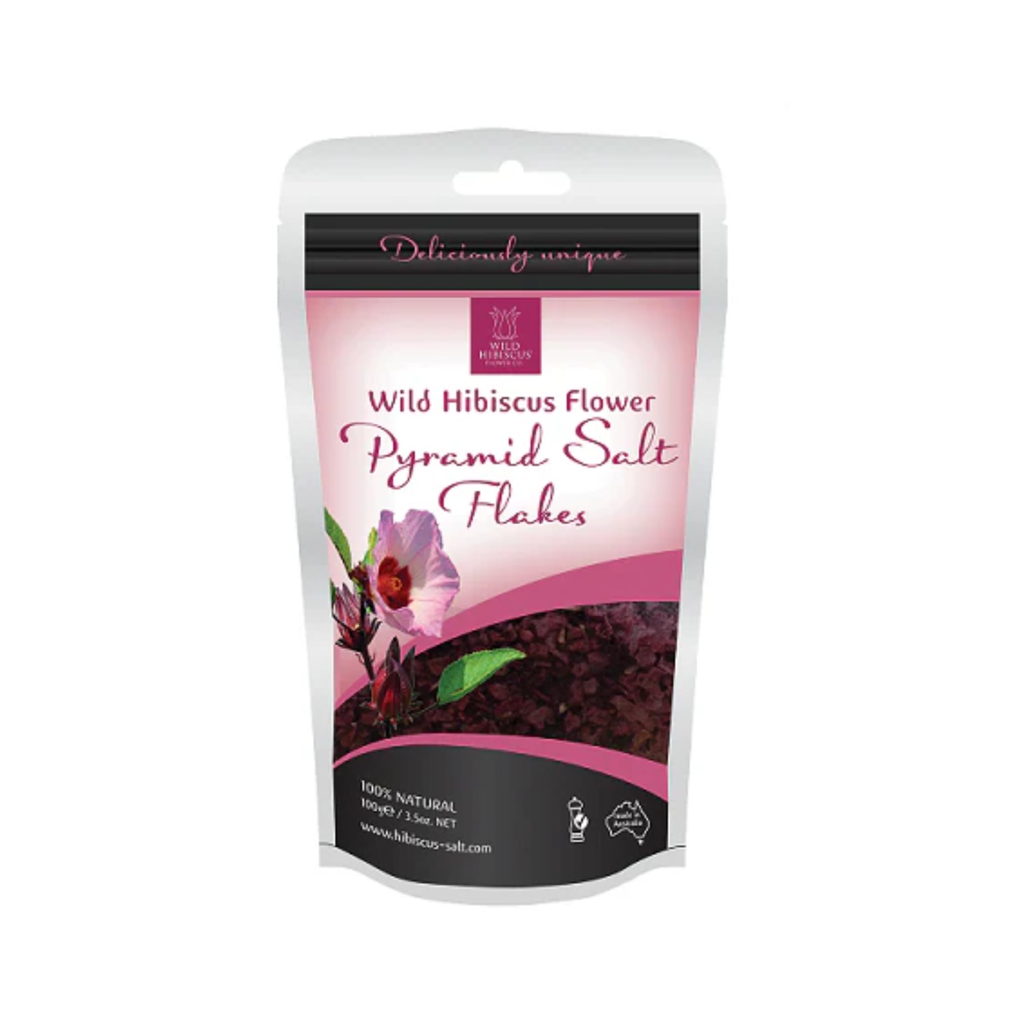 Wild Hibiscus Flower Pyramid Salt Flakes 3.5 Ounce