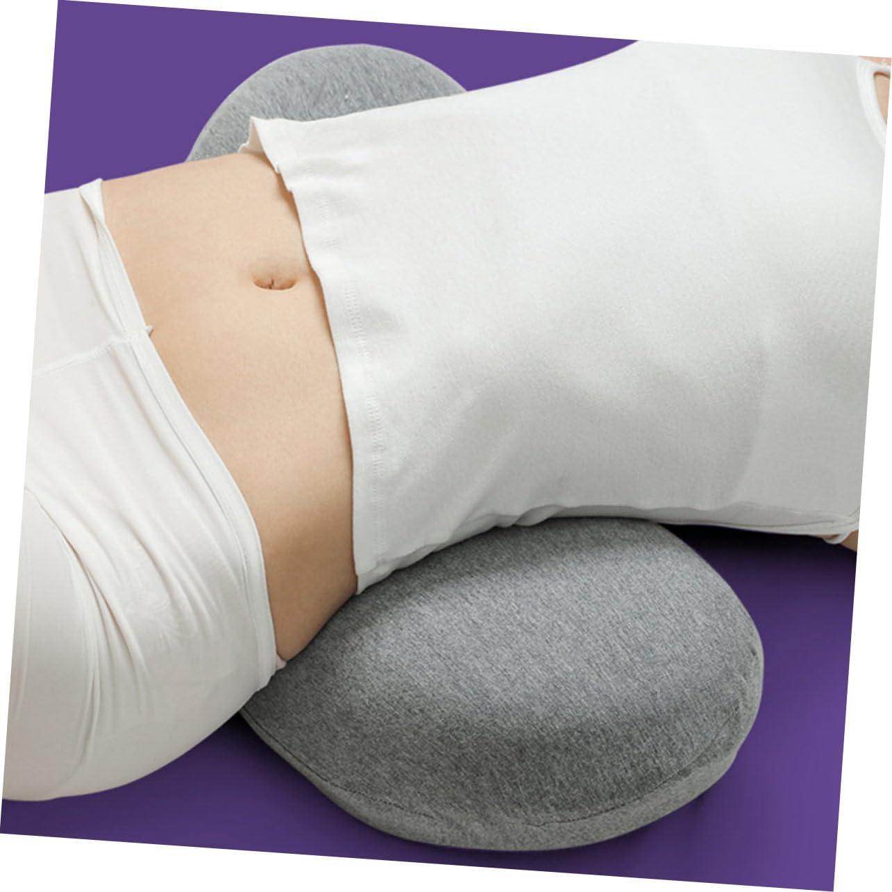 Lumbar Support Pillow for Sleeping Memory Foam Waist Pillow Dark Grey Lumbar Cushion for Back Pain Relief Ergonomic Design for Bed and Travel