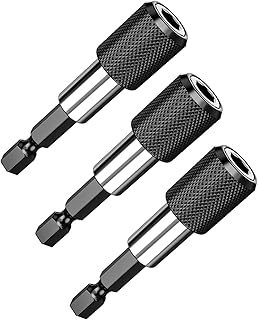 Magnetic Drill Bit Holder Hex Shank 60mm 3 Pack, Mellbree Screwdriver Impact Drill Bit Holder Quick Release 1/4" Hex Shank Drill Bits Fit Bosch Makita Milwaukee Dewalt etc