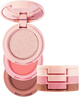 3-in-1 Face Palette Highlighter, Blush and Bronzer Travel Size (#3, 32g) | with Mirror, Travel Size, 3-in-1 Formula, Highlighter & Blush, Bronzer Included