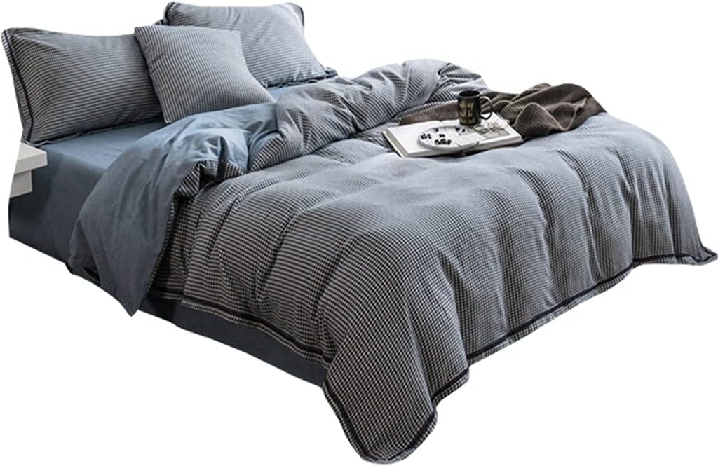 Four-Piece Set of Thickened Warm and Brushed Pure Cotton for Autumn and Winter (Colour: A Size: 1.8 m) (A 1.5 m)