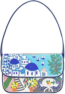 Santorini Dreams Beaded Shoulder Bag