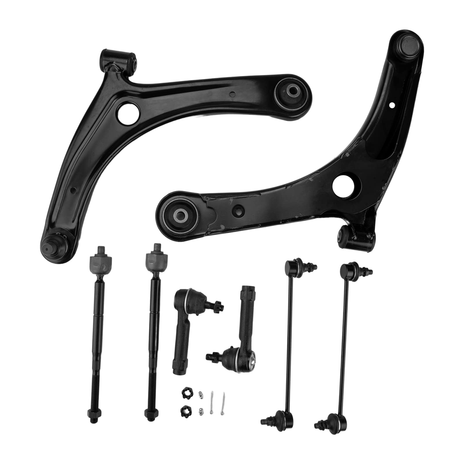 KACFront End Complete Control Arms Assembly Suspension Kit w/Ball Joint Replacement for 09-12 Caliber,07-17 Compass/Patriot, Automotive Replacement Part 8Pcs