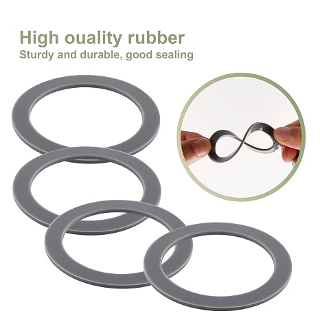 Equust 6-Pack Rubber Gaskets Sealing O-Ring Compatible with Oster Blender Replacement Parts, Small, Grey