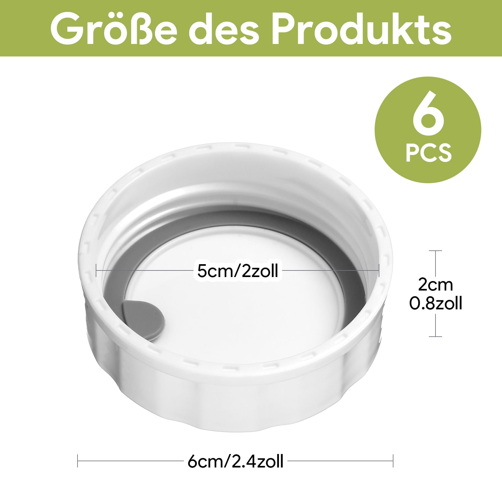 Biberon MAM 6-18 mesi: set di 6 tappi da viaggio in silicone bianco, a prova di perdite e facili da pulire