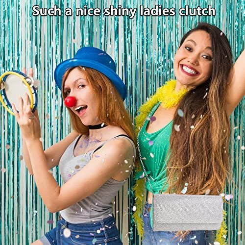 Perlen Feder Handtasche Lila - Kristall Abendtasche Damen 18,5cm