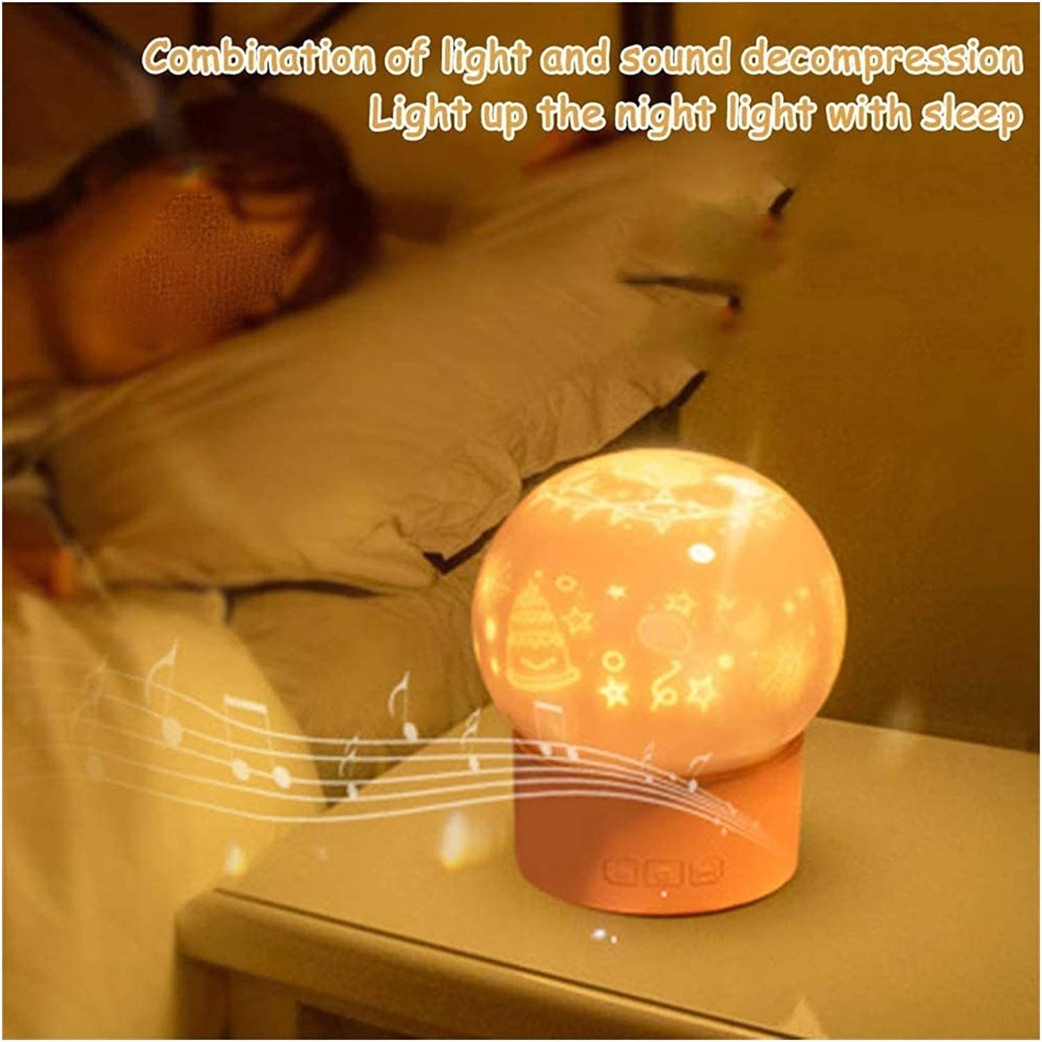 GeRRiT Proyector de luz Nocturna Proyector de Estrellas con LED con Altavoz de música for Dormitorio de niños/Salas de Juegos/Cine en casa/Ambiente de luz Nocturna