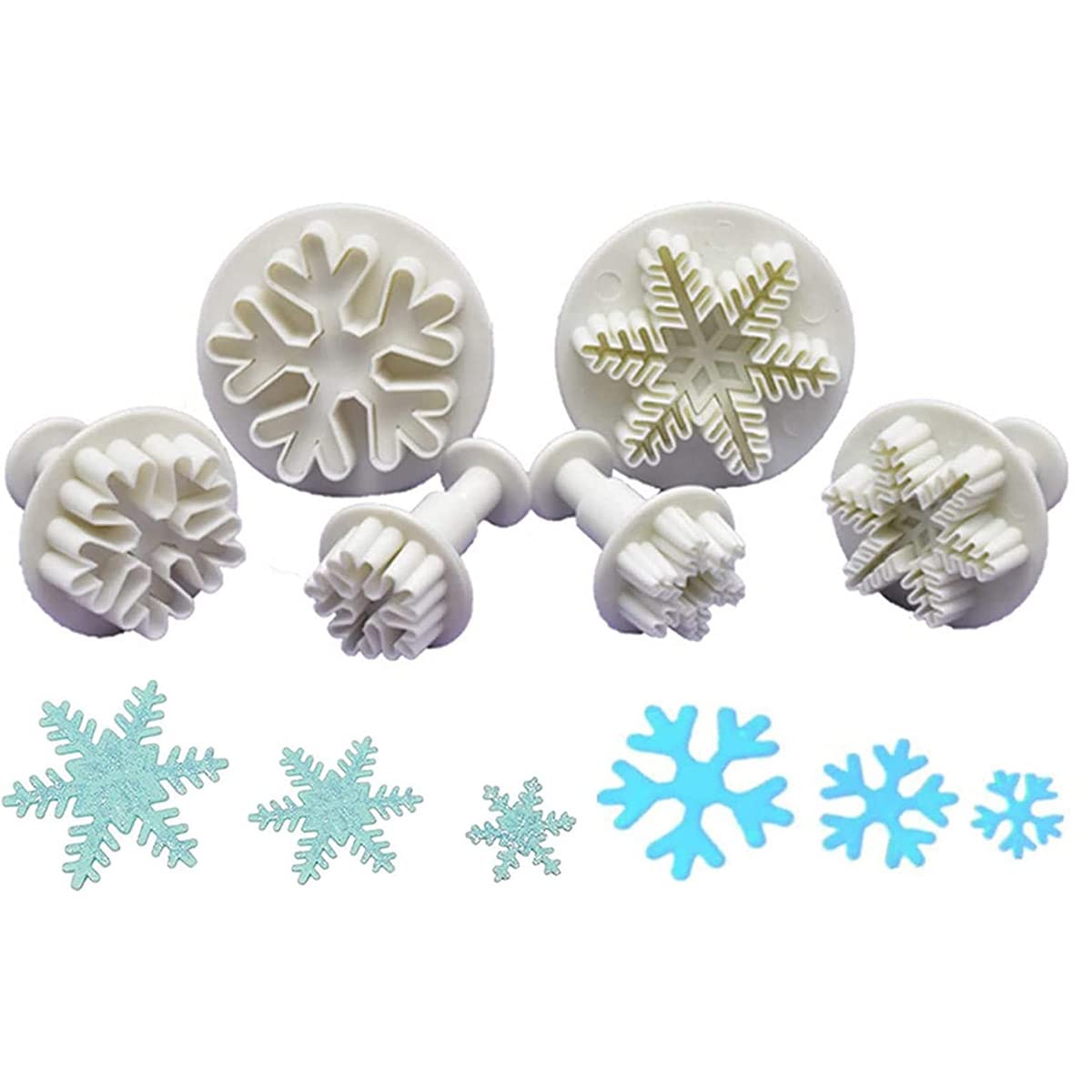 Maonativey 6Pcs Snowflake Bakeware Tools Cookie Cutter Cupcake Decorating Fondant Mould Cake Decorating Tools For Parties