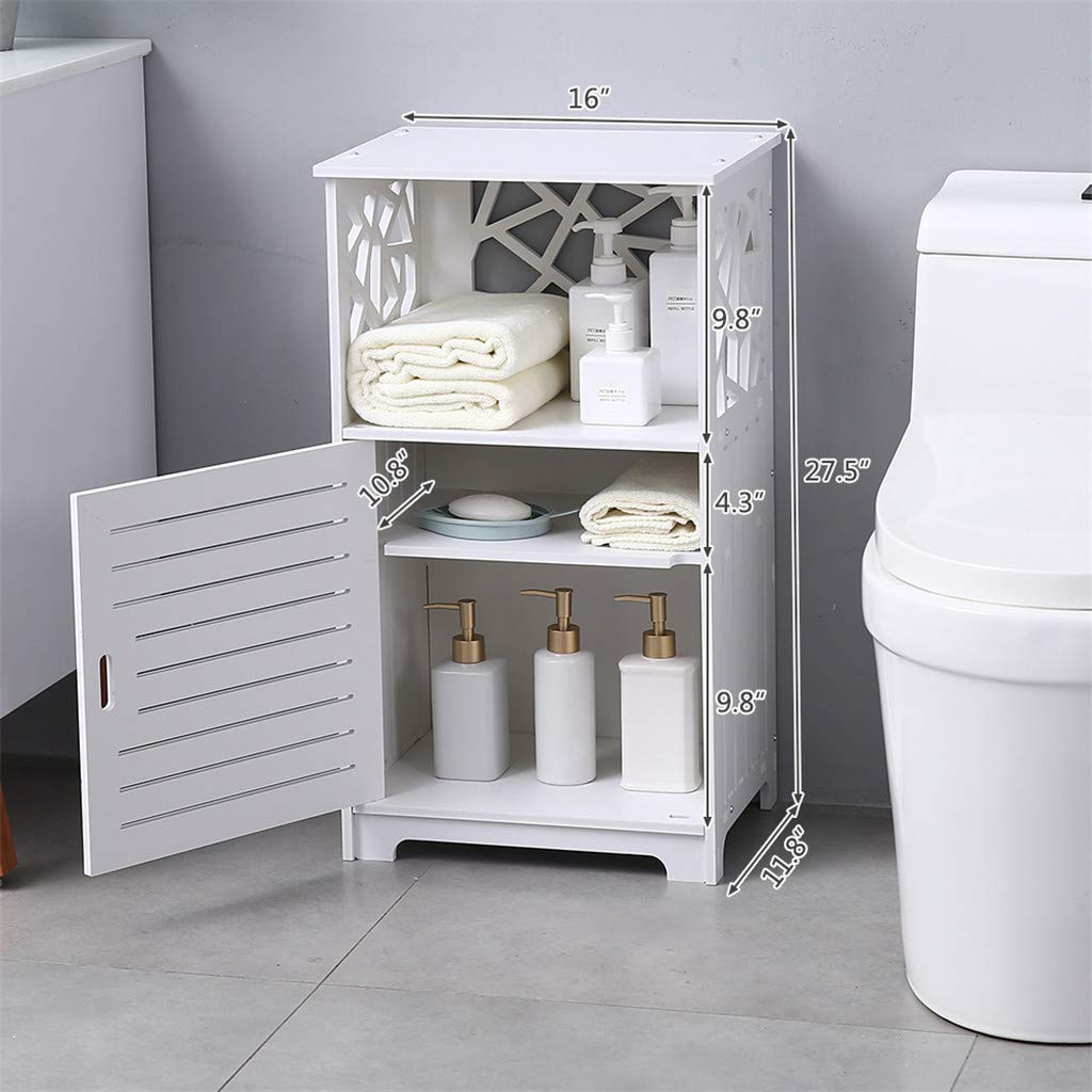Porte Simple avec Compartiment, Table de Chevet Haute 70cm, Meuble de Salle de Bain, étanche, PVC (41X30X70) cm
